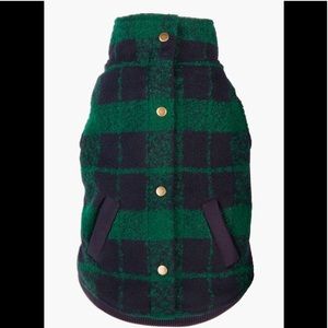 Fab Dog Plaid Boucle Dog Jacket- Green/Navy